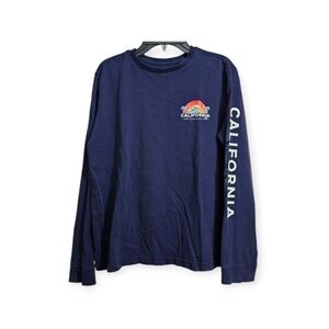 Bixby Nomad Navy Blue Long Sleeve California Waverider Graphic Tee Large 12-14
